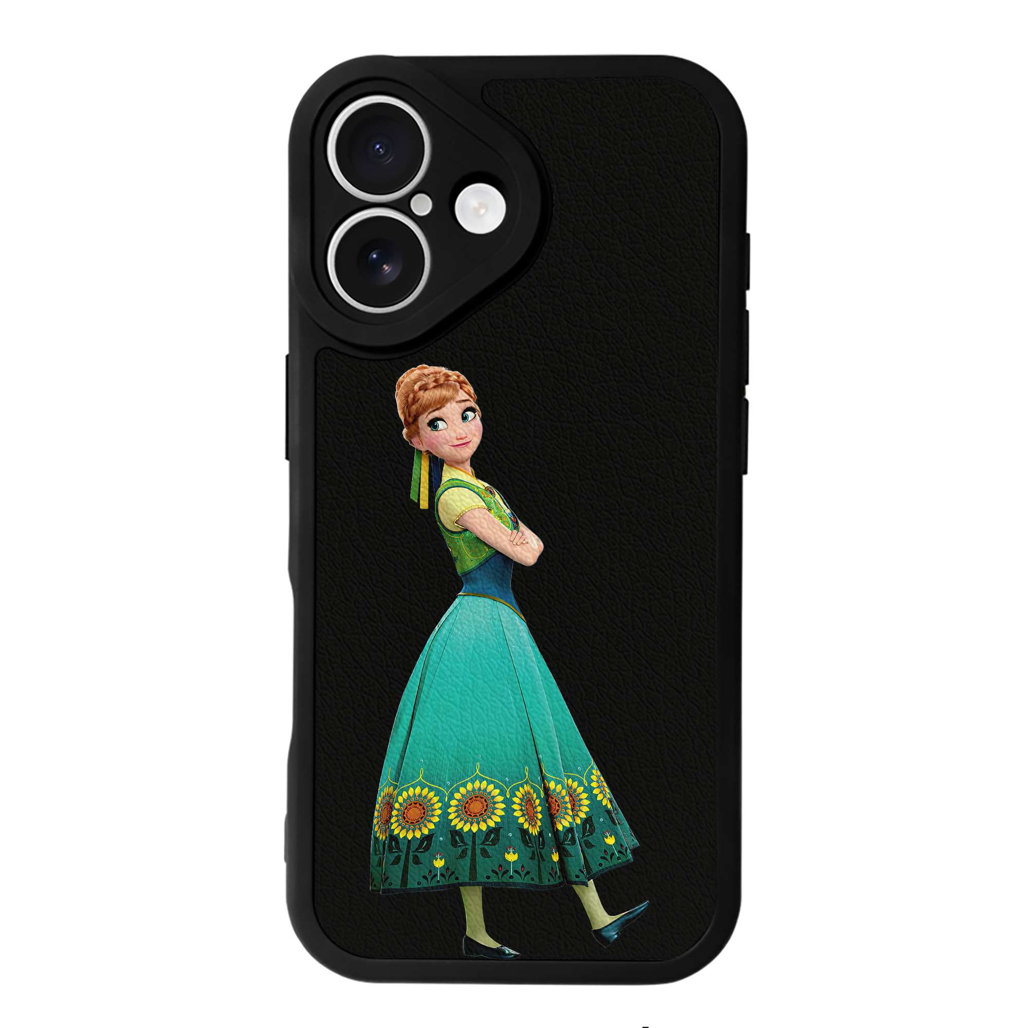 （画像用） アナと雪の女王 アンナ エルサ Frozen Anna Elsa 【iPhone 16シリーズ対応】シリコンスマホケース（レザー調） 材質：シリコン